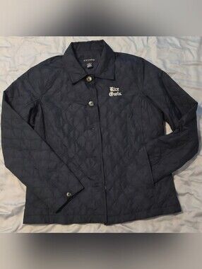 Oxford Quilted Navy Jacket with 'Rice Owls' Embroidery - Rice University